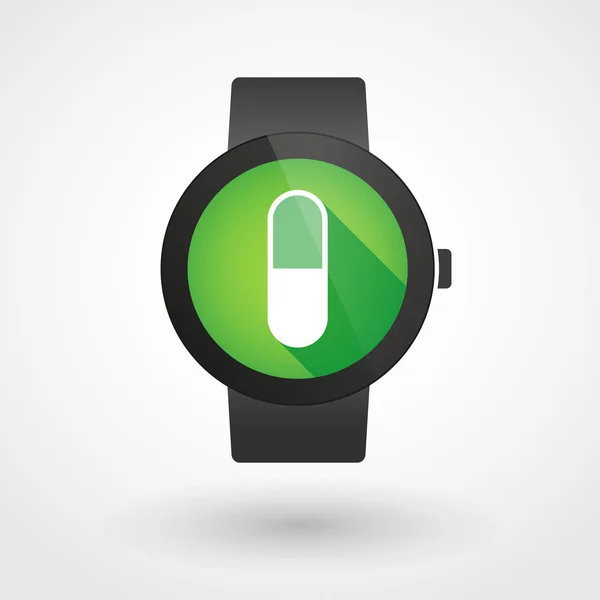 Smart watch icon with a pill — Stock Vector