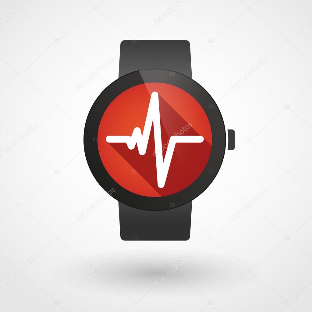 Smart watch icon with a heart beat sign