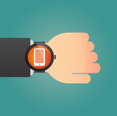 El ile bir smartphone görünen bir akıllı saat