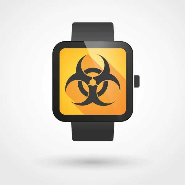 Chytré hodinky ikona se symbolem biohazard — Stockový vektor