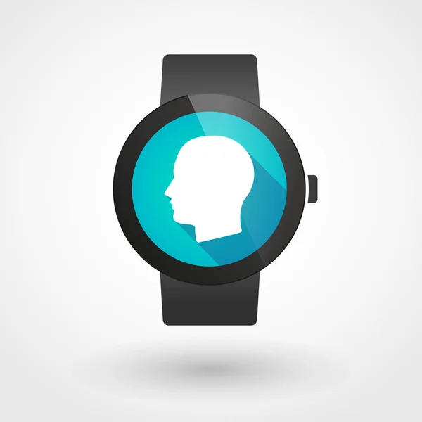 Smart watch icon with a head — Stock Vector
