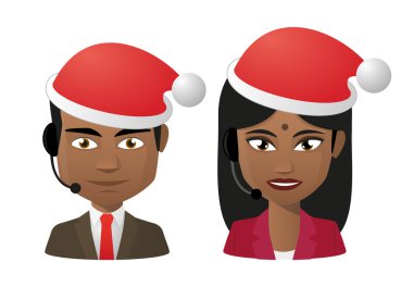 Noel Baba şapkası giyen genç Hintli