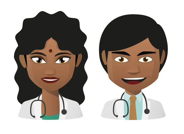 Unga Indiska läkare — Stock vektor