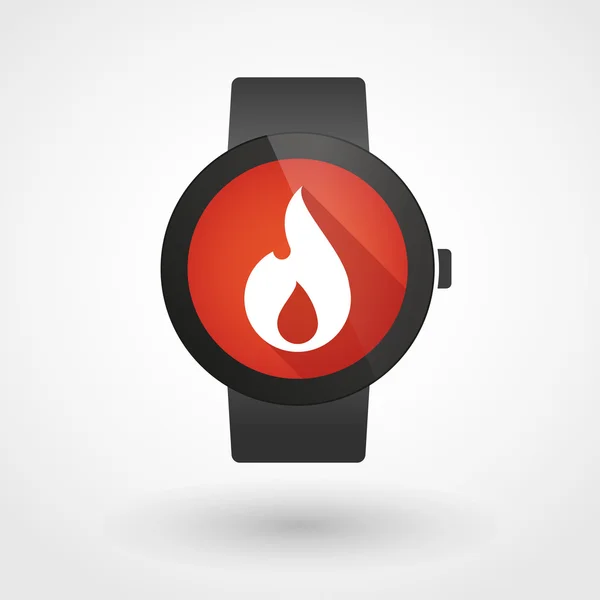 Smartwatch-Symbol mit einer Flamme — Stockvektor