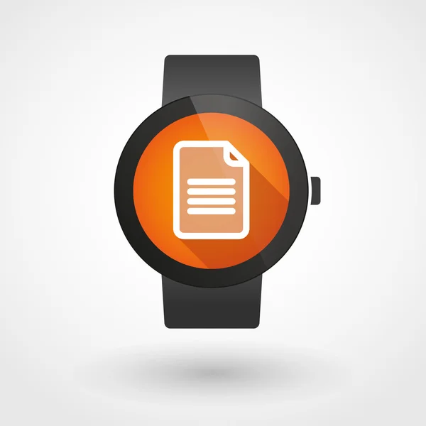 Smart watch icon with a document — Stock Vector