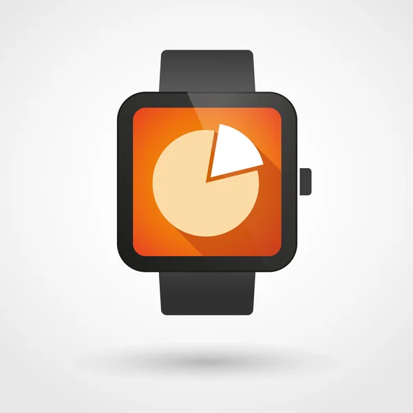 Slimme horloge pictogram met een cirkeldiagram — Stockvector