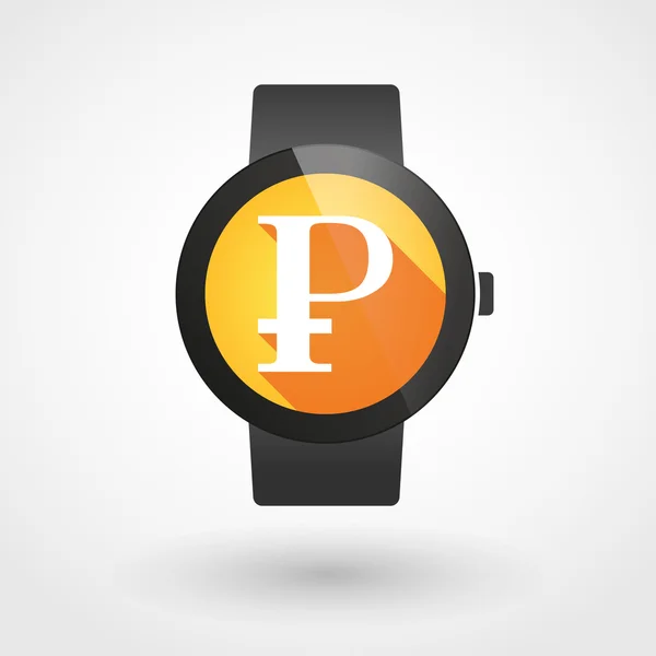 Icono de reloj inteligente con un signo de moneda — Vector de stock