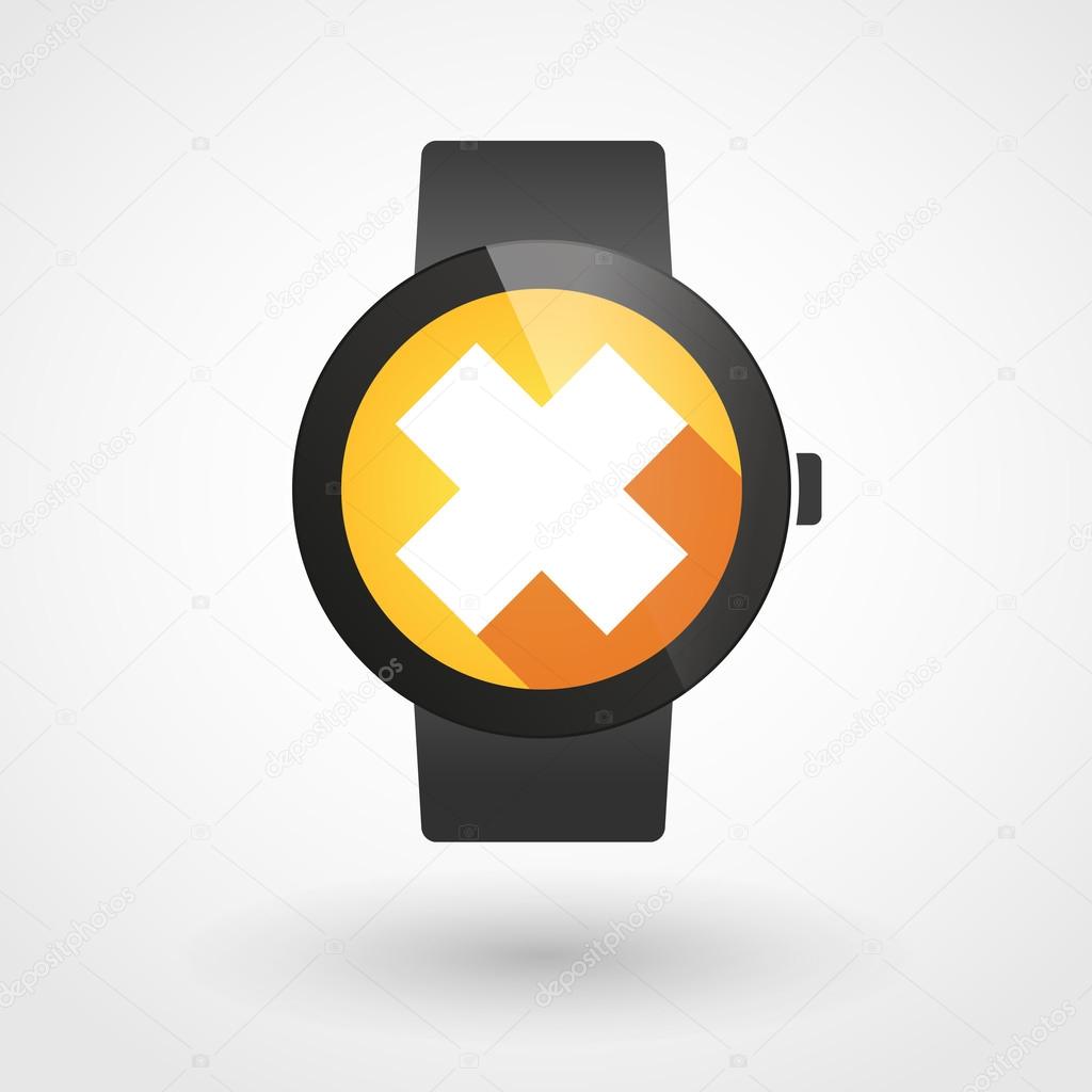 Smart watch icon with an irritating substance sign