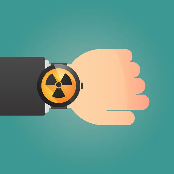 Smart watch icon with a radioactivity sign — Stock Vector