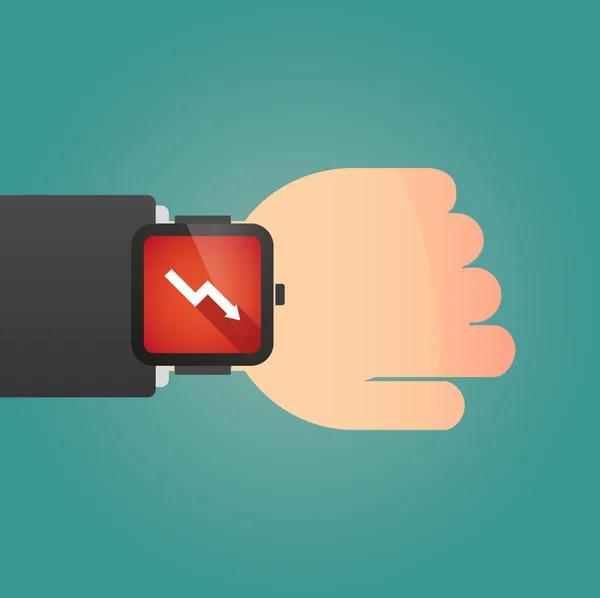 Smart watch icon with a graph — Stock Vector