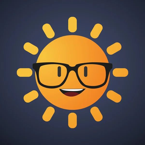 Avatar soleil mignon portant des lunettes — Image vectorielle