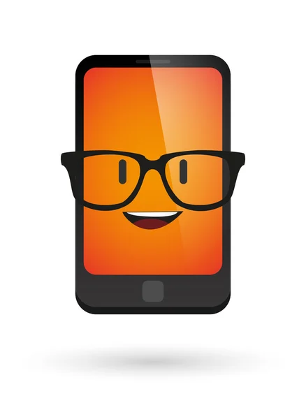 Niedlicher Handy-Avatar mit Brille — Stockvektor