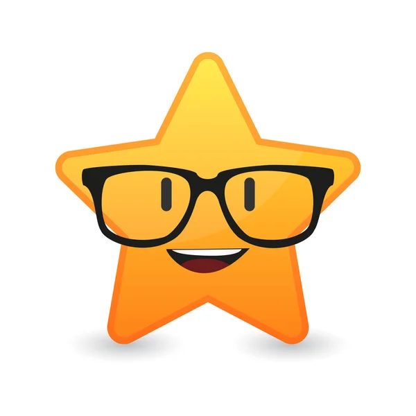 Avatar étoile mignonne portant des lunettes — Image vectorielle