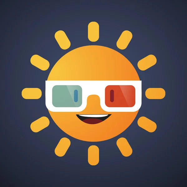 Avatar soleil mignon portant des lunettes — Image vectorielle