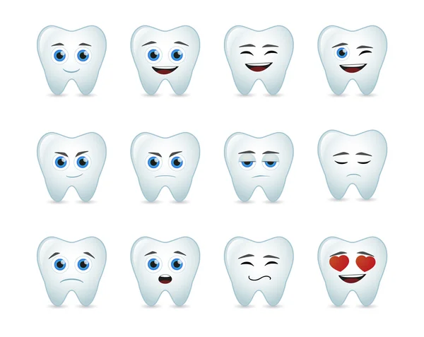 Conjunto de expressão avatar dente bonito —  Vetores de Stock