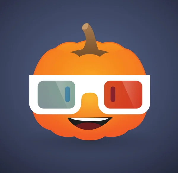 Cute pumpkin avatar wearing glasses — Stock Vector