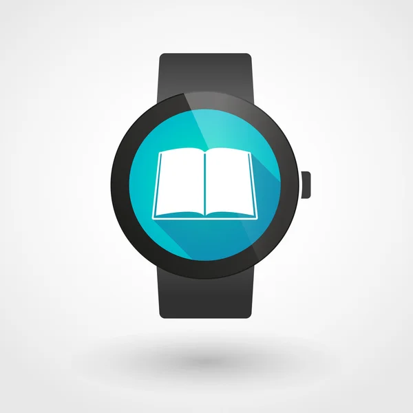 Chytré hodinky zobrazující knihu — Stockový vektor