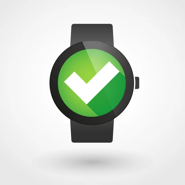 Smart watch displaying a check sign — Stock Vector