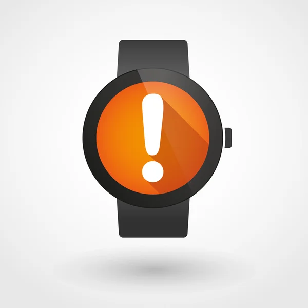 Smart watch displaying an exclamation sign — Stock Vector