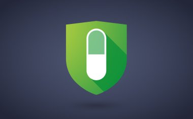 Uzun bir hap ile gölge kalkan simgesi