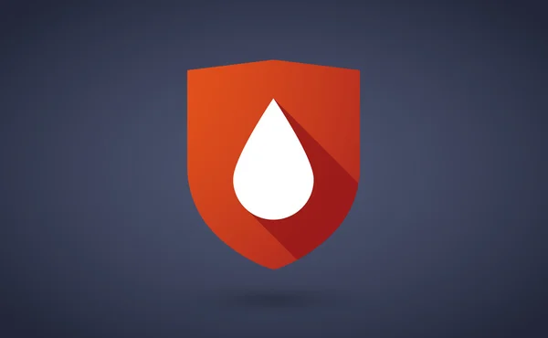 Длинный значок щита с каплей крови — стоковый вектор