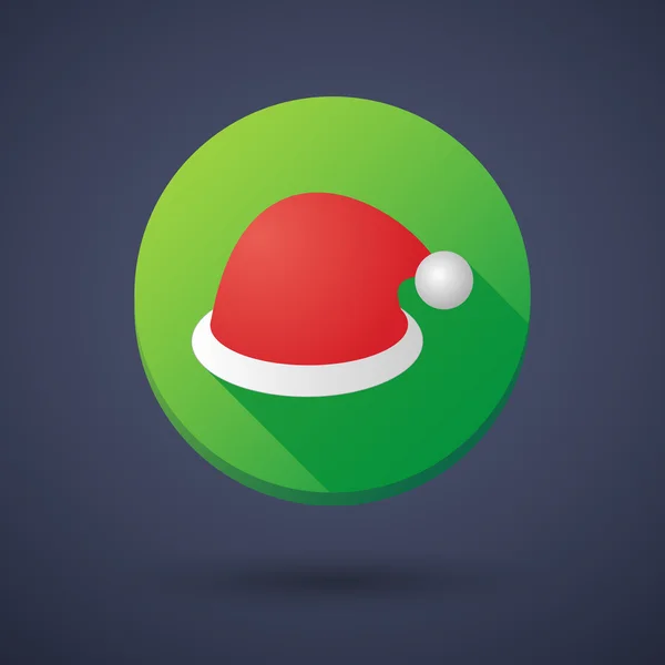 Lang skygge ikon med en julehat – Stock-vektor