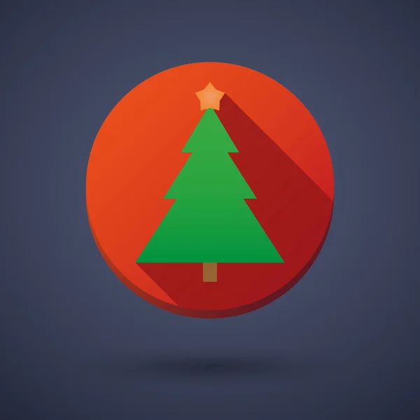 Icono de sombra larga con un árbol de Navidad — Archivo Imágenes Vectoriales
