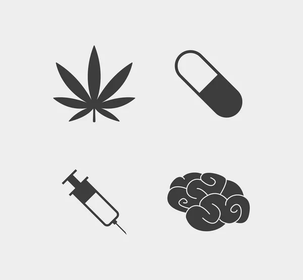 Medicina y drogas icono conjunto — Vector de stock