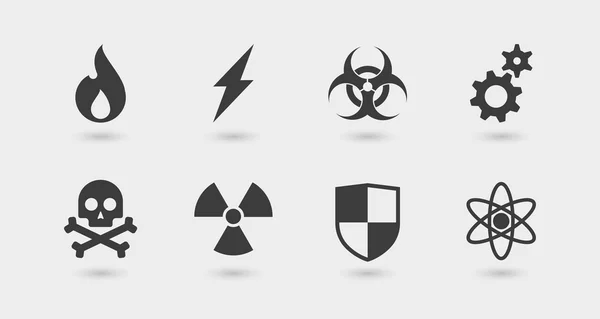 Danger icône ensemble — Image vectorielle