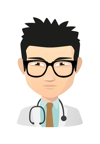 Asiatico medico avatar — Vettoriale Stock