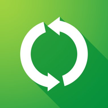 geri dönüşüm işareti uzun gölge simgesi