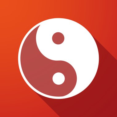Ying yang uzun gölge simgesi