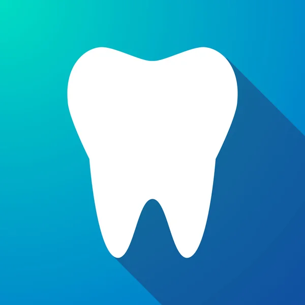 Tand lange schaduw pictogram — Stockvector