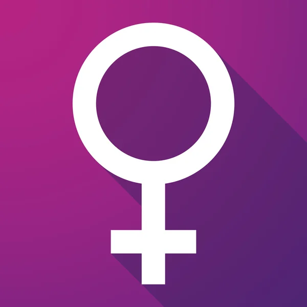 Signo femenino icono de sombra larga — Vector de stock