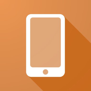 Uzun gölge simgesi ile bir telefon