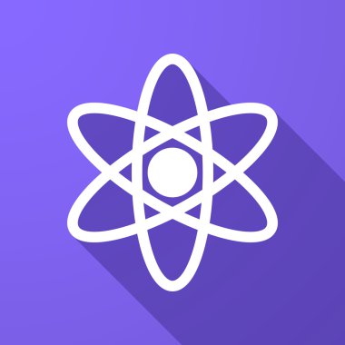 Uzun gölge simgesi ile bir atom