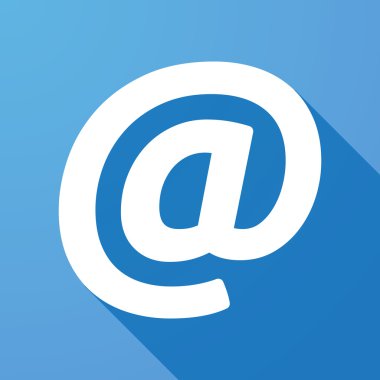 Bir e-posta işareti uzun gölge simgesiyle 