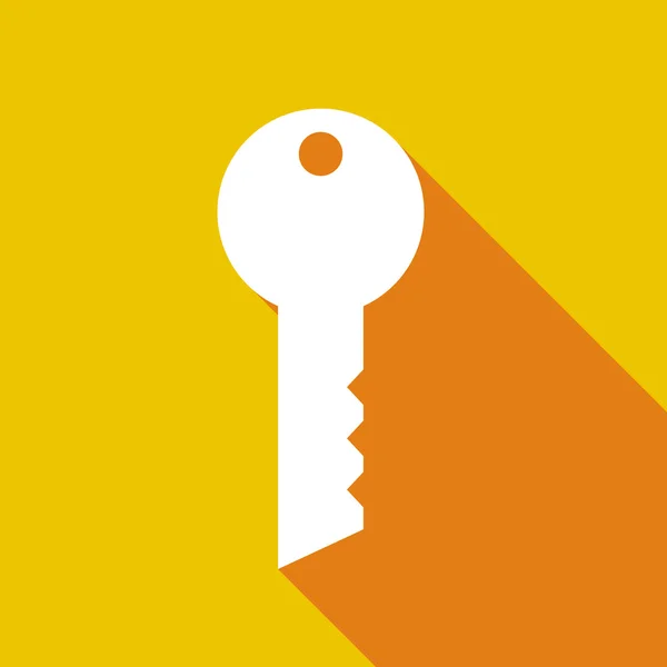 Lange schaduw pictogram met een sleutel — Stockvector
