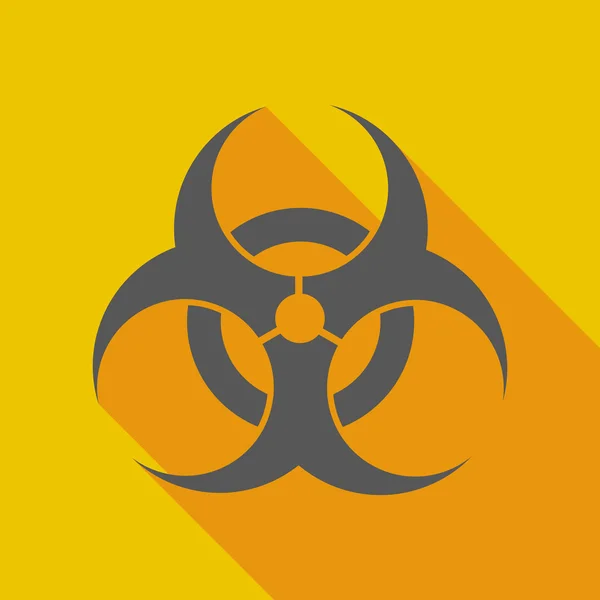 Long shadow icon with a biohazard sign — Stock Vector