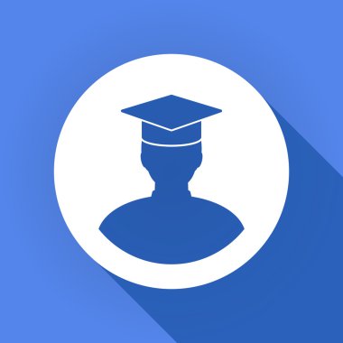 Bir öğrenci ile uzun gölge simgesi