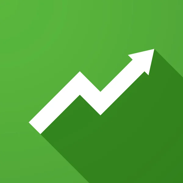 Ícone de sombra longa com um gráfico —  Vetores de Stock