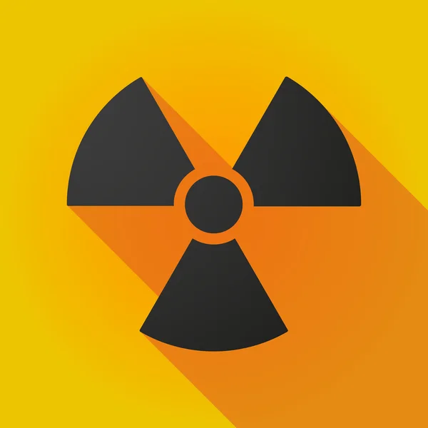 Dlouhý stín ikona se znakem radioaktivity — Stockový vektor