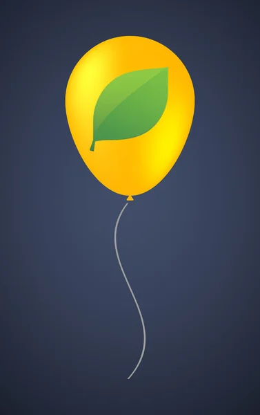 Icono del globo vectorial con una hoja — Archivo Imágenes Vectoriales