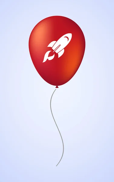 Ikon balon dengan roket - Stok Vektor