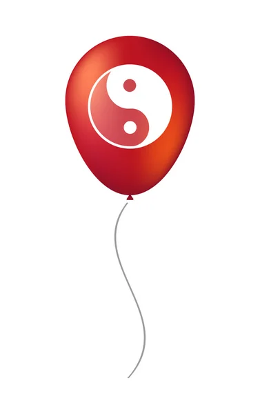 Vector balloon icon with a ying yang — Stock Vector