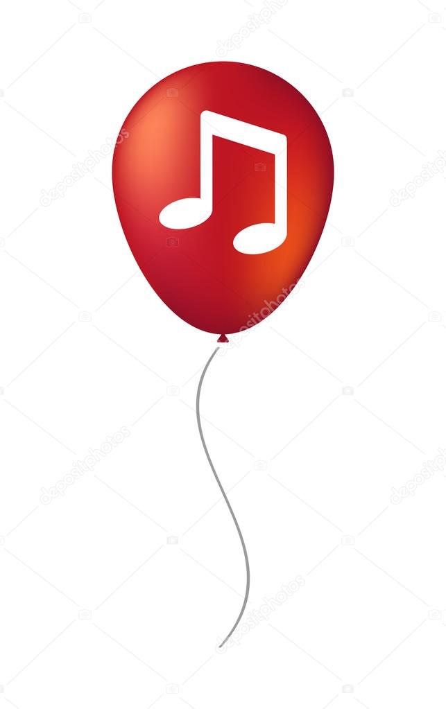 Vector balloon icon with a music note