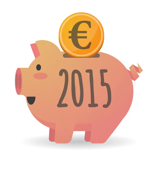 Piggi bank year 2015 design — Stock Vector