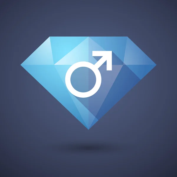 Kosočtvercovou ikonu s znak mužského pohlaví — Stockový vektor