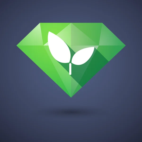 Diamant pictogram met een plant — Stockvector