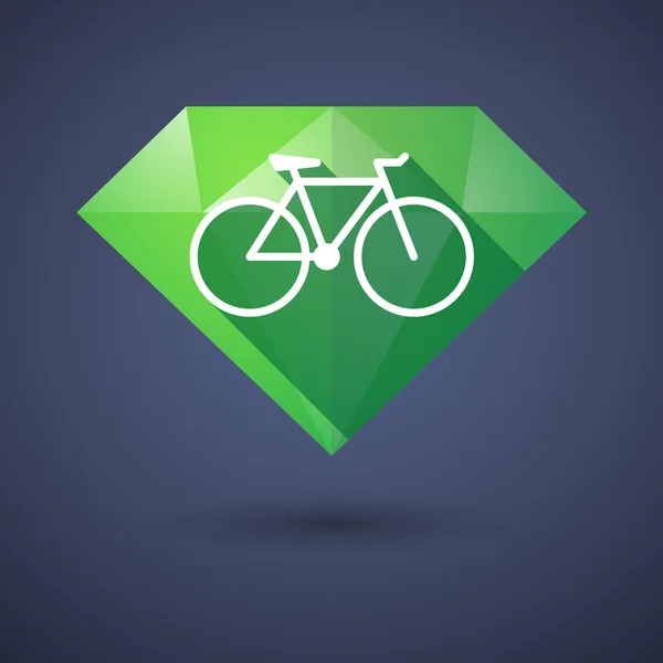 Diamond icon with a bicycle — Stock Vector